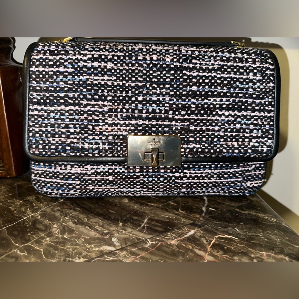 Kate Spade Carey Tweed Medium Flap Shoulder Bag